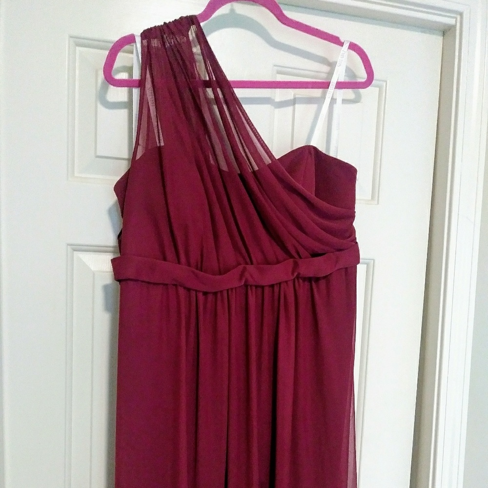 Davids Bridal one shoulder bridesmaid dress